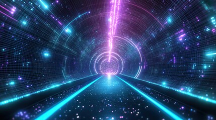 Neon Tunnel Digital Pathway