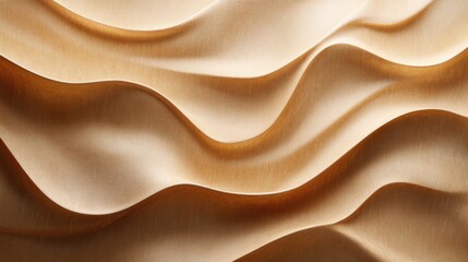 Obraz premium Fluid flowing beige fabric creating graceful curving waves across the surface