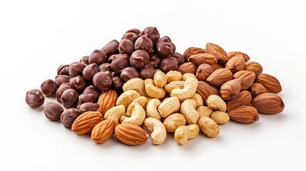 Fototapeta premium a pile of chocolate bars and nuts
