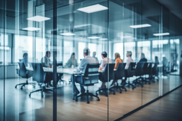 Corporate Meeting Behind Glass Partition - Productivity
