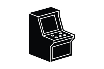 Silhouette design of a retro arcade machine vector art illustration.eps