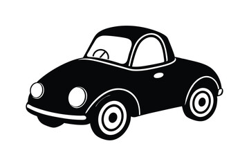 Silhouette design of a retro pedal car vector art illustration.eps