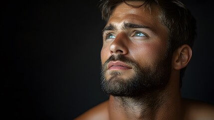 Fototapeta premium Recovery moment for a transgender man after chest augmentation, feeling content and empowered