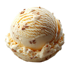 New York Cheesecake Ice Cream Scoop with Creamy Texture and Graham Cracker Swirls, isolated with transparent background