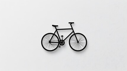 Naklejka premium Sleek black bicycle icon with sharp detailing on a plain white background