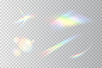 A scattered rainbow light glow, diffused and gentle, on a checkered transparent background.