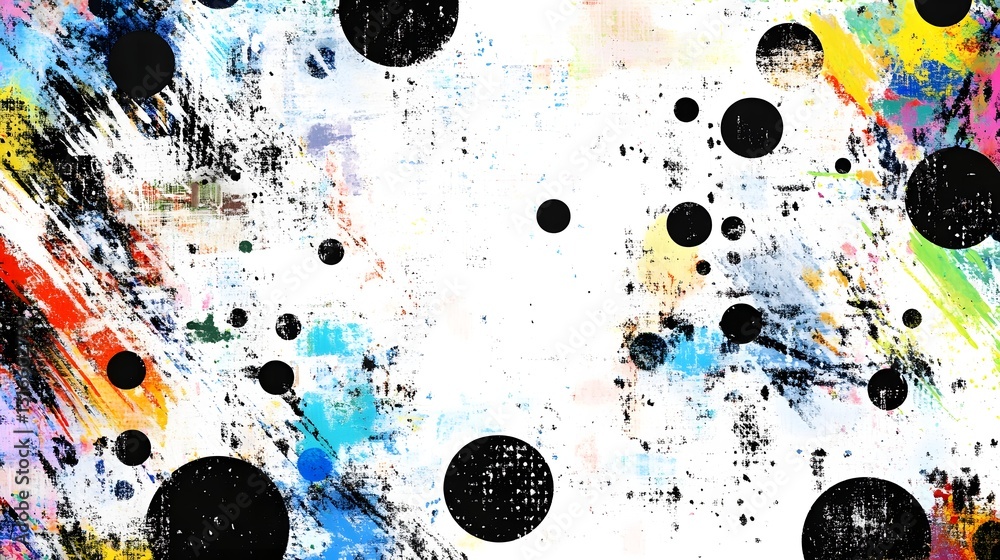 Poster vibrant colorful abstract paint splash textured digital art design with energetic fluid movements bo