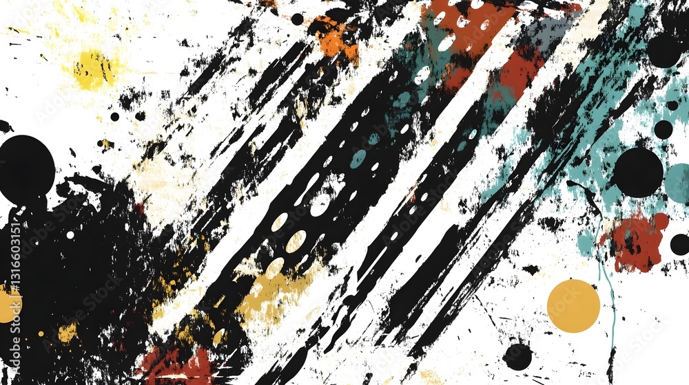 Poster Vibrant Expressionist Splash of Colorful Abstract Paints and Textures   Dynamic Fluid and Chaotic Contemporary Background