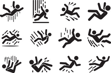 Stick Figure Character Slipping and Falling