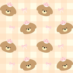 seamless pattern with teddy bear
