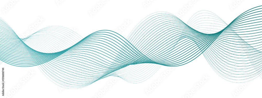 Aufkleber Abstract Flowing lines wave Halftone texture Curve shape on white background. 3D vector wave lines with gradients. Striped ribbons vector background with lines. Curve flow motion lines, Modern design