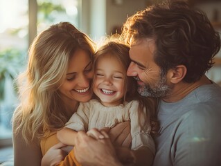 Unbreakable Bonds, A Family's Love and Joy in a Warm Embrace