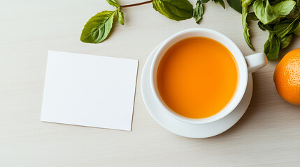 Blank white card on a flat surface, symbolizing simplicity and clarity in design.