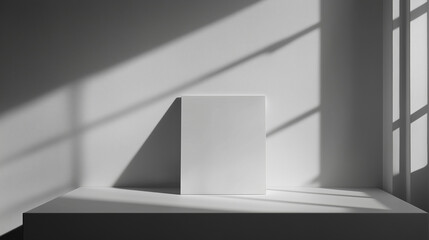 Blank white card on a flat surface, symbolizing simplicity and clarity in design.
