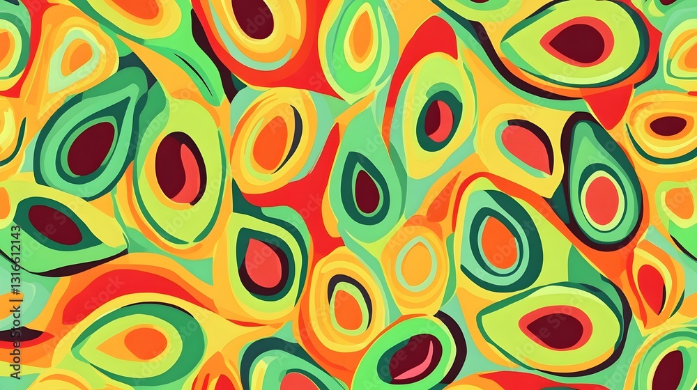 Aufkleber vibrant psychedelic abstract swirls and patterns digital wallpaper background