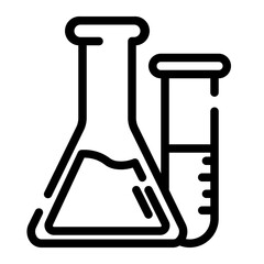 laboratory bottle cut line icon