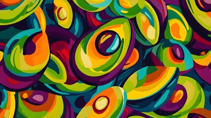 Fototapeta premium Vibrant Psychedelic Abstract Art with Swirling Colorful Patterns and Organic Fluid Shapes
