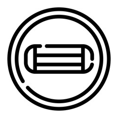 mask area cut line icon