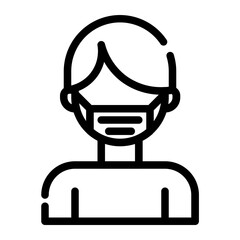 wear a mask cut line icon