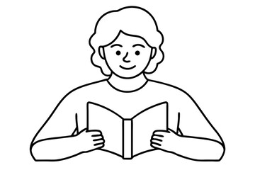 Education.A student reads an open book,wisdom and knowledge