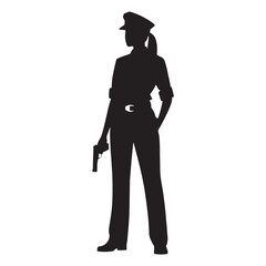 Alert Security Guard silhouette, protecting with keen awareness - Security Guard illustration - Minimalist Security Guard vector - Profession silhouette
