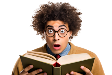  Writer with Glasses – Deep Thinking Isolated on Transparent Background