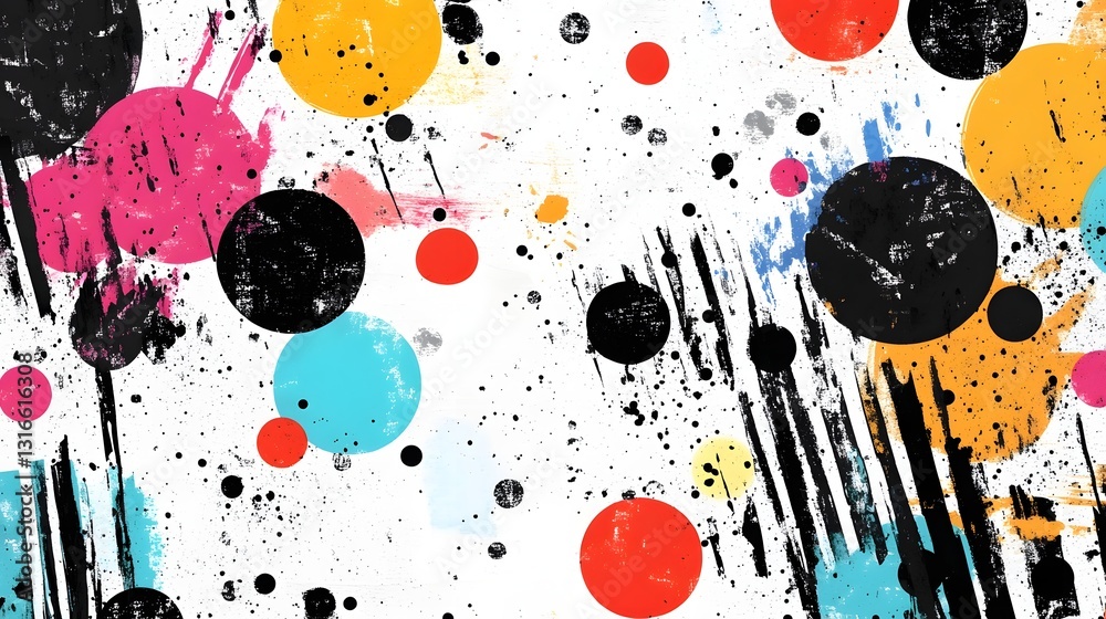 Poster Visually striking and energetic abstract digital featuring spontaneous splashes of vibrant colors fluid paint patterns and dynamic brush strokes  This captivating artwork creates a sense of motion