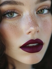 Obraz premium Portrait of young woman in makeup studio