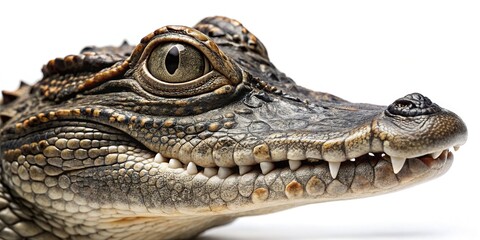 Fototapeta premium Close-up of Alligator Head, Reptile Jaws, Wild Animal Portrait, Nature Photography