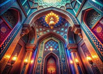 Obraz premium Arabic Style Art Deco Design - Intense Colors & Depth