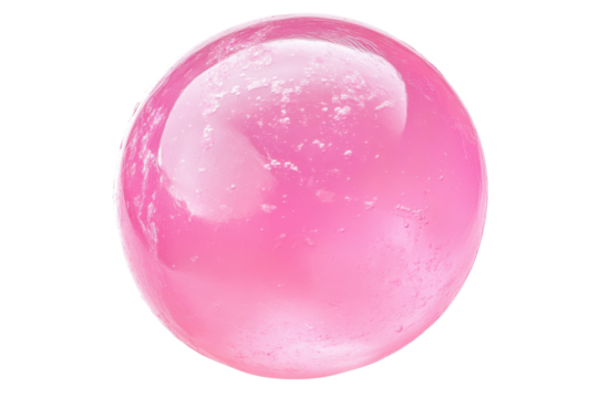 Pink bubblegum bubble isolated on white or white background