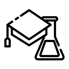 chemistry and laboratory graduate cut line icon