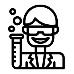 evil science line icon