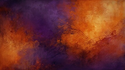 Obraz premium A Fiery Sunset Merging With Twilights Embrace, A Captivating Blend Of Warm Oranges And Deep Purples In A Textured Abstract Painting