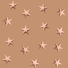 Abstract Hand Drawing 3D Emboss Rubber Balloon Plastic Cute Stars Seamless Baby Textile Pattern with Isolated Background