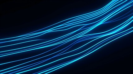 Seamless Background of vibrant Neon Shapes in sky blue Hues. Glowing Wallpaper