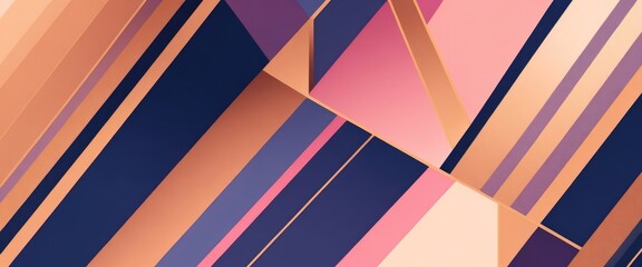 Fototapeta premium Pink and Golden lines flat design dark gradient background