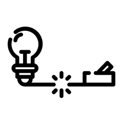 electrical system- disconnected cut line icon