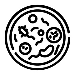 Fototapeta premium microbiology, microbes cut line icon