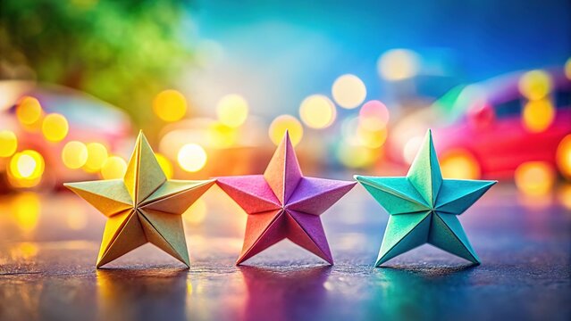 Pastel Origami Stars - Abstract Art