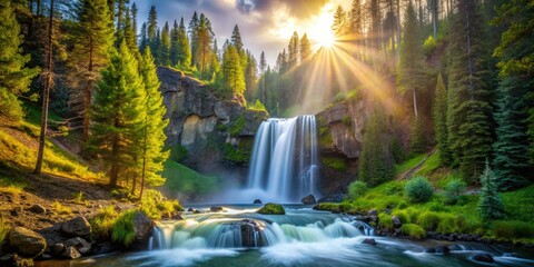 Oregon's Tumalo Falls: breathtaking bokeh waterfall photography, showcasing Bend's Cascade Mountain beauty.