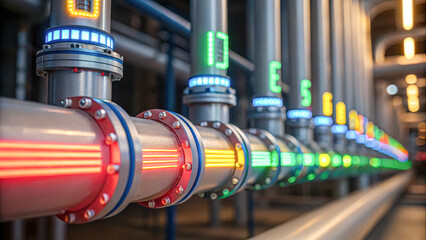 Obraz premium Energy industry infrastructure innovative pipeline systems in modern facilities