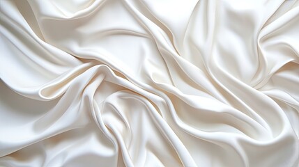 Obraz premium Soft White Silk Fabric with Elegant Draping and Beautiful Texture