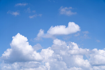 Sky background with white clouds on a bright day