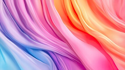 Fototapeta premium Colorful Flowing Silk Fabric Texture in Soft Pastel Shades