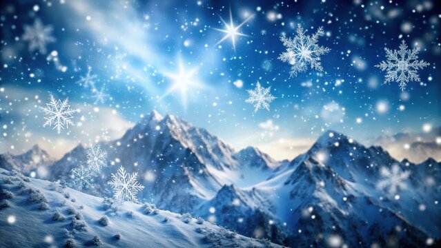 Fiocchi di neve cadenti sulla montagna,falling snowflakes on the mountain