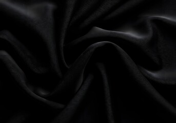 Fototapeta premium Abstract flowing black fabric texture with soft shadows and subtle waves