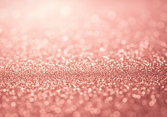 Rose Gold Glitter Sparkle Surface with Bokeh Light Effect Background