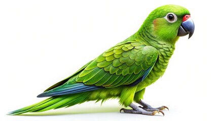 Vibrant Green Parrot Perched on Roman Ruin, Italy