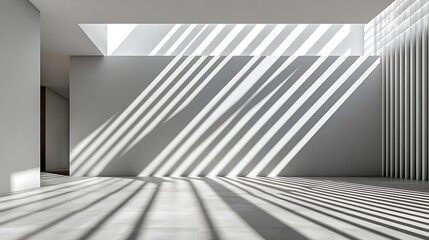 Obraz premium Sunlight Streaming Through Modern Interior Architecture AI Generated